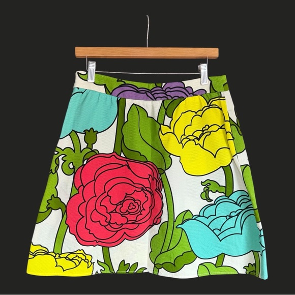 Vintage MOSCHINO CHEAP & CHIC Mod Floral Mini Skirt Flare RARE 8 - Picture 3 of 14